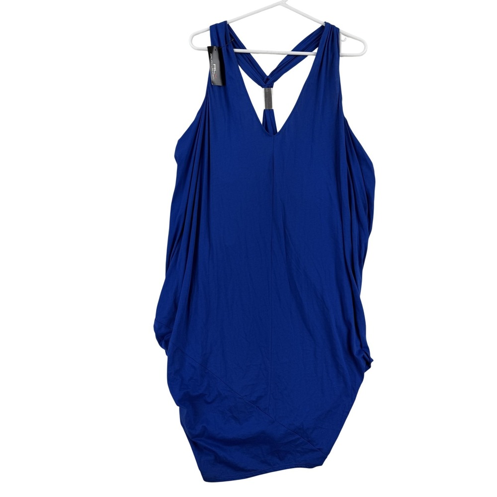 RLX Ralph Lauren Dress‎ Womens Small Blue Pima Cotton Draped Trapeze Knee Length